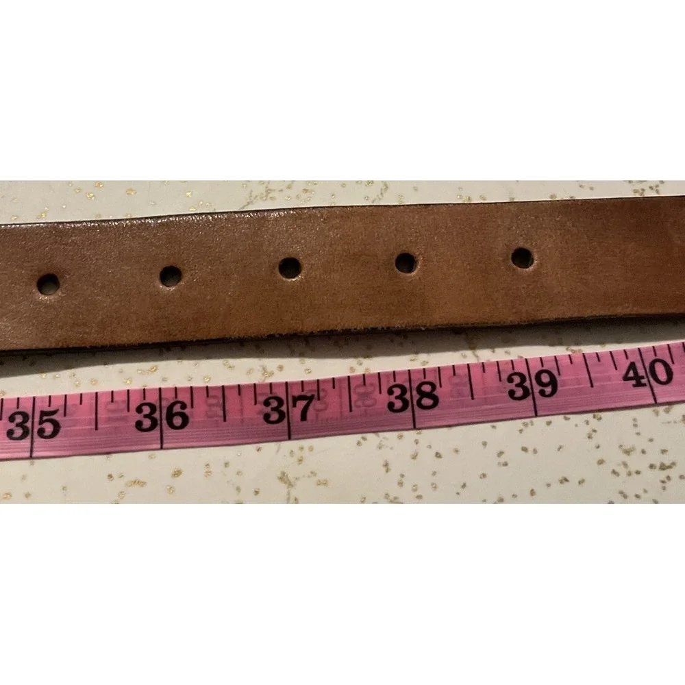Dockers Mens XL Genuine Leather‎ Belt Brown Whipstitch Grommet